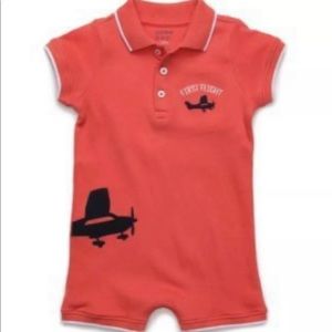 Crown & Ivy Baby Boys Knit Polo Romper